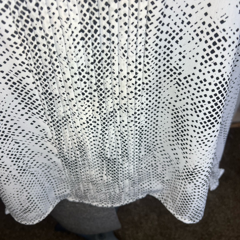 Apt. 9 White Blouse with Black Dot Print - Picture 3 of 16